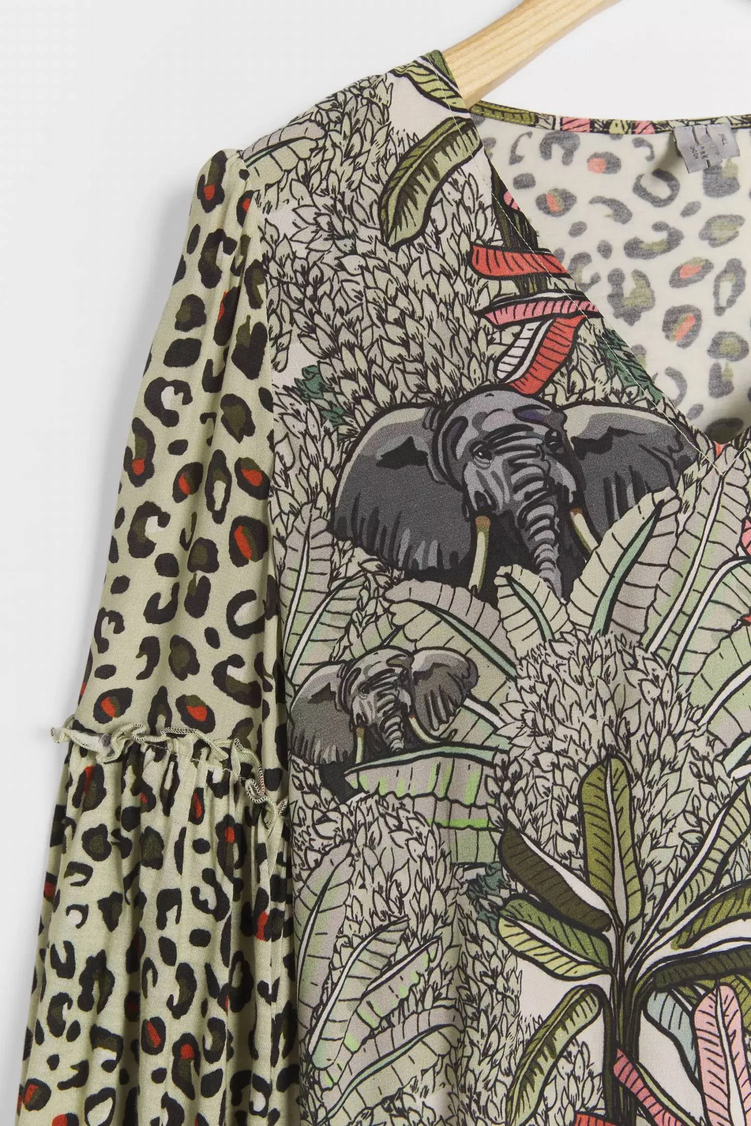 -Bl^Nk- - Sibley Safari Cheetah Print Blouse
