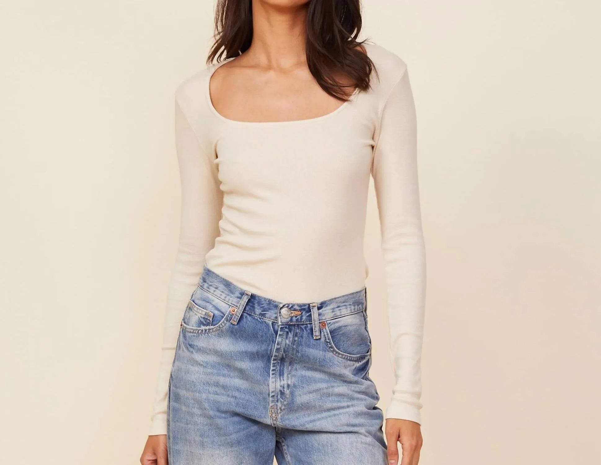 90'S RIB LONG SLEEVE TOP
