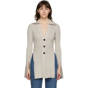 Alexander Wang Taupe Split Cuff Cardigan
