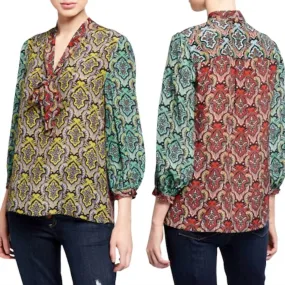 Alice   Olivia - Sheila Blouson Sleeve V-Neck Top