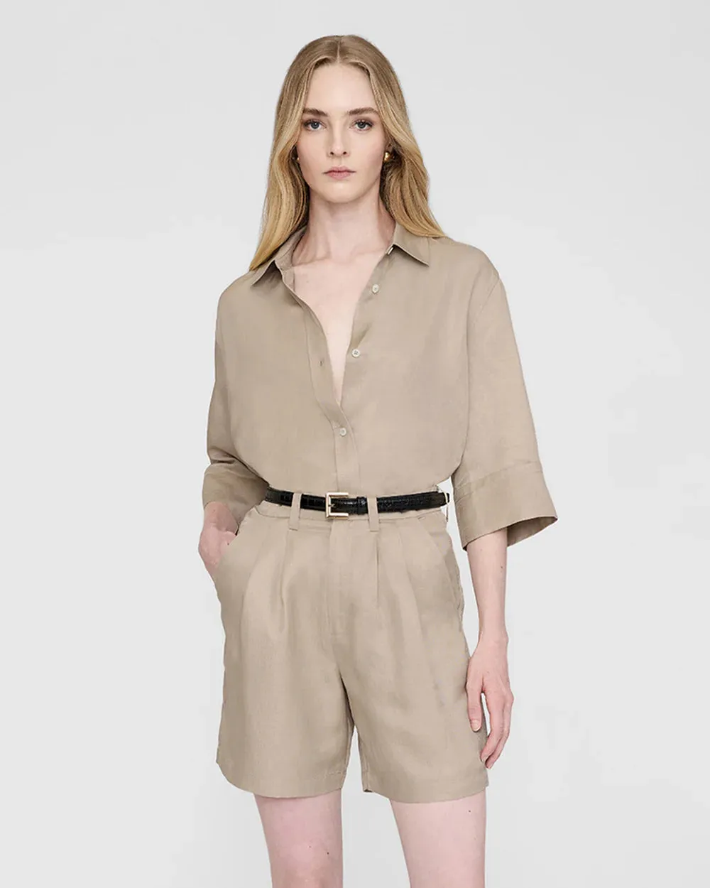 Anine Bing Carrie Short - Oatmeal Linen Blend