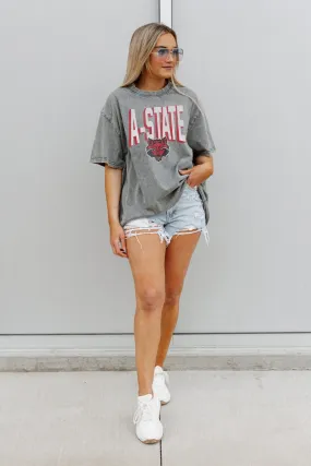 ARKANSAS STATE RED WOLVES SOLID DEFENSE OVERSIZED CREWNECK TEE
