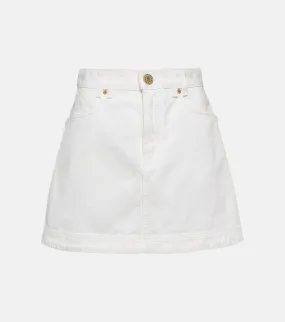 Balmain denim miniskirt, white