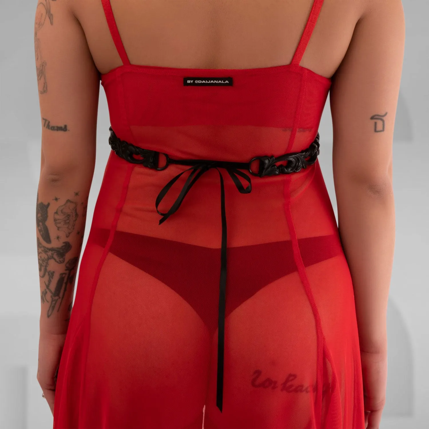 Baroque 3D Latex Belt Black