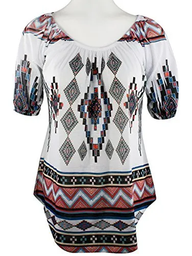 Big Bang Clothing SW Designs, Short Sleeve, Rhinestone Southwest Themed Print