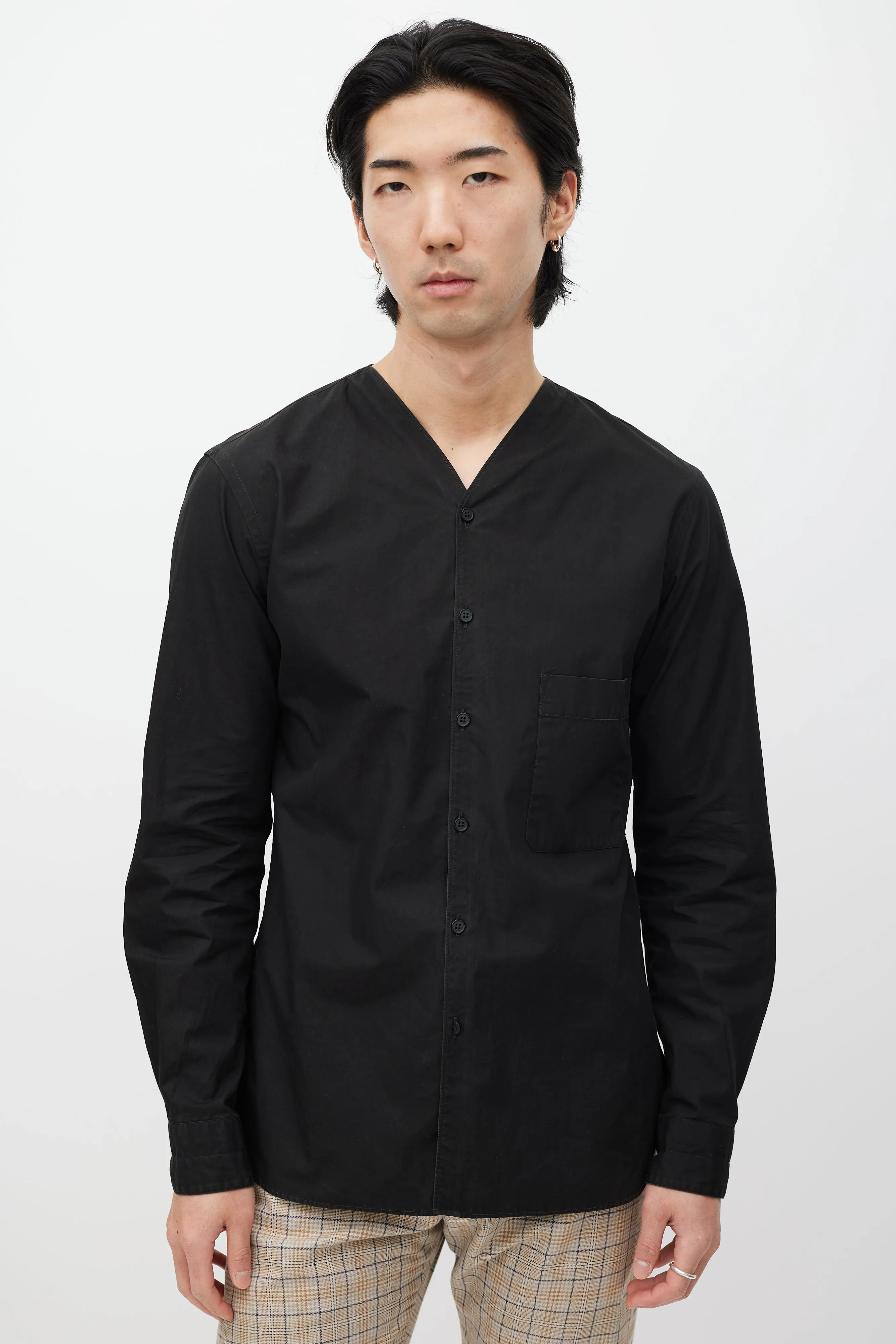 Black V-Neck Shirt