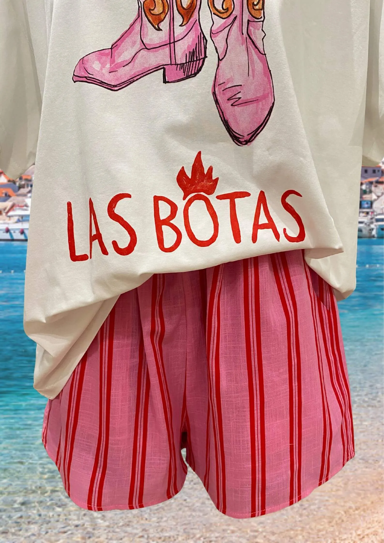 By Frankie Shorts in Cherry Candy Pin Stripe Print
