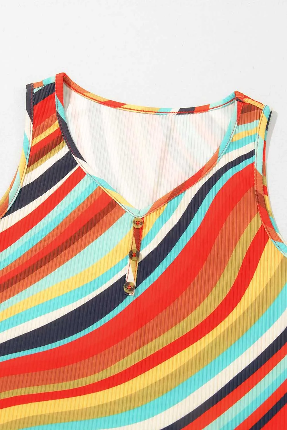 Chic multicolor striped tank top
