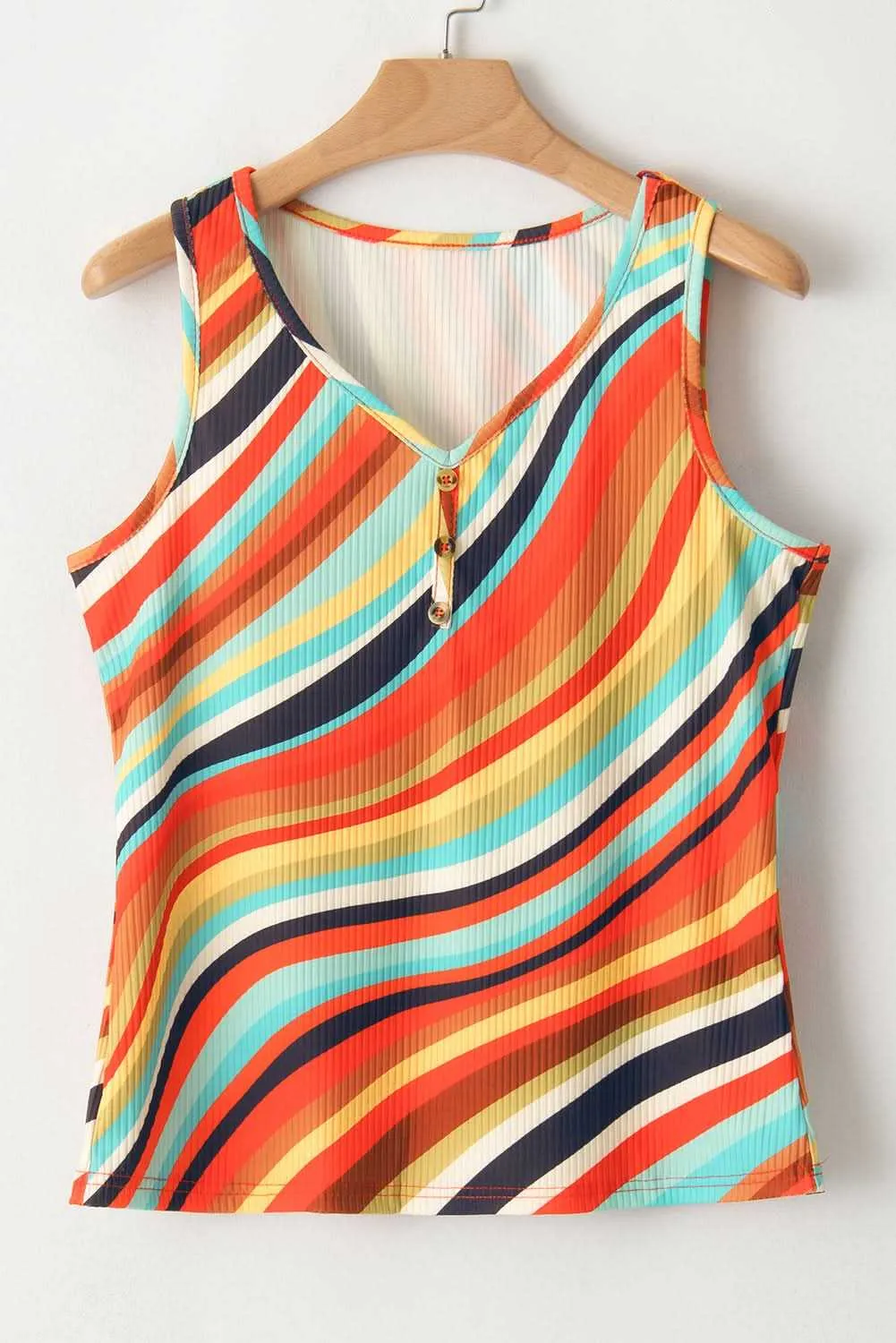 Chic multicolor striped tank top
