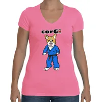 CorGI Womens V-neck T shirt - Next Level