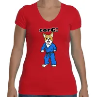 CorGI Womens V-neck T shirt - Next Level