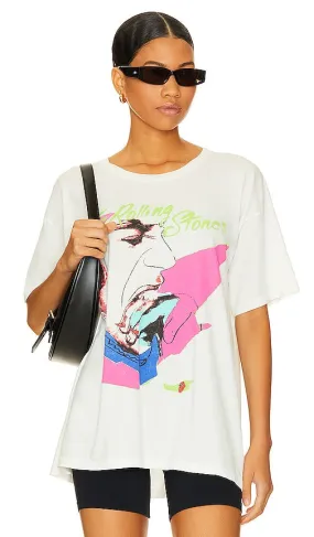 DAYDREAMER Rolling Stones Love You Live '77 Merch Tee in White