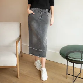 Double Waist Denim Skirt [Final Sale]