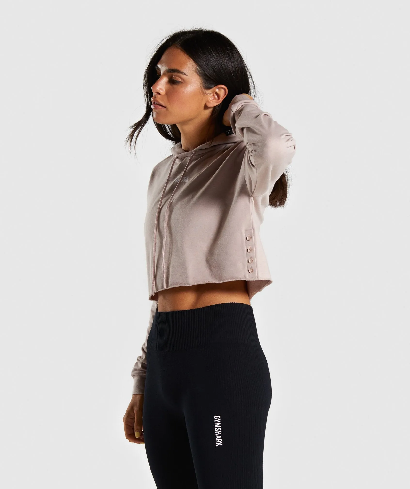 Gymshark Power Down Cropped Hoodie - Taupe
