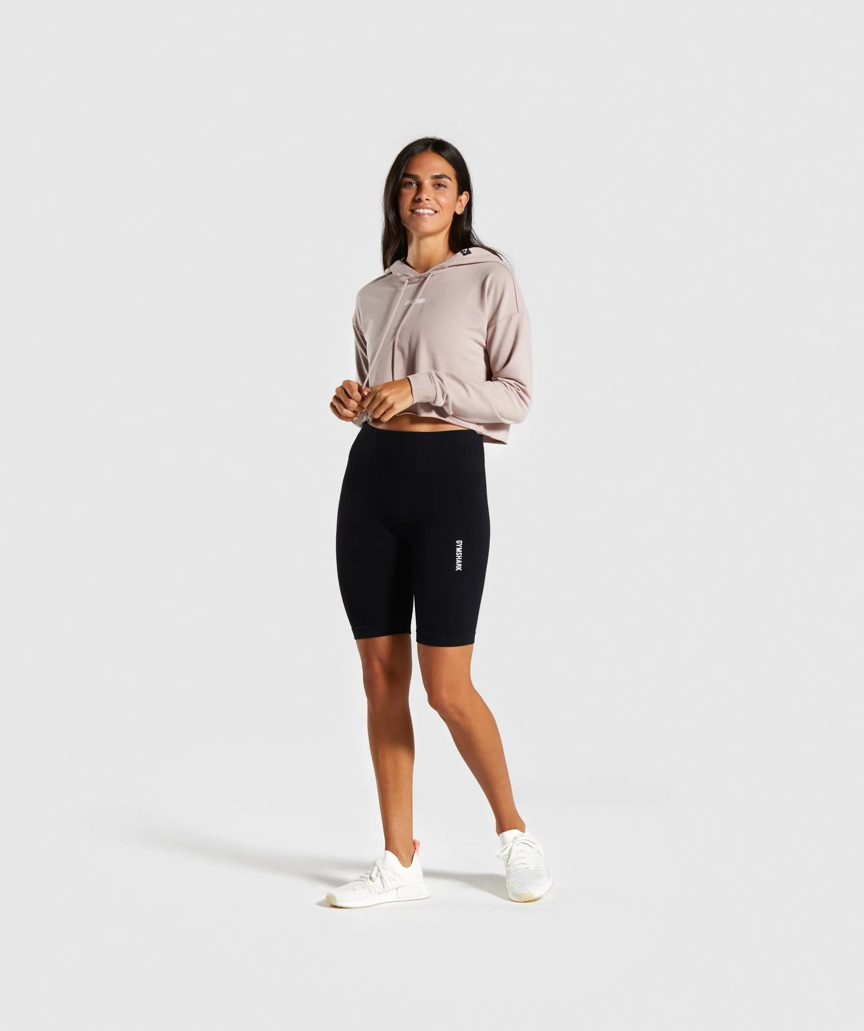 Gymshark Power Down Cropped Hoodie - Taupe