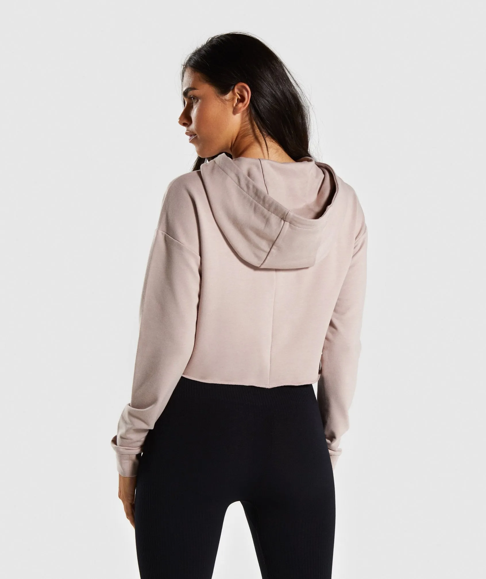 Gymshark Power Down Cropped Hoodie - Taupe