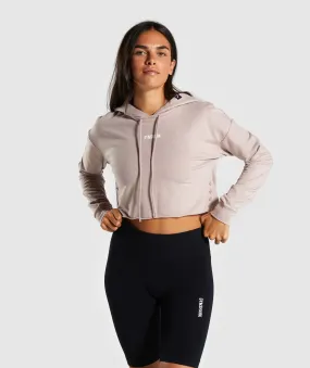 Gymshark Power Down Cropped Hoodie - Taupe