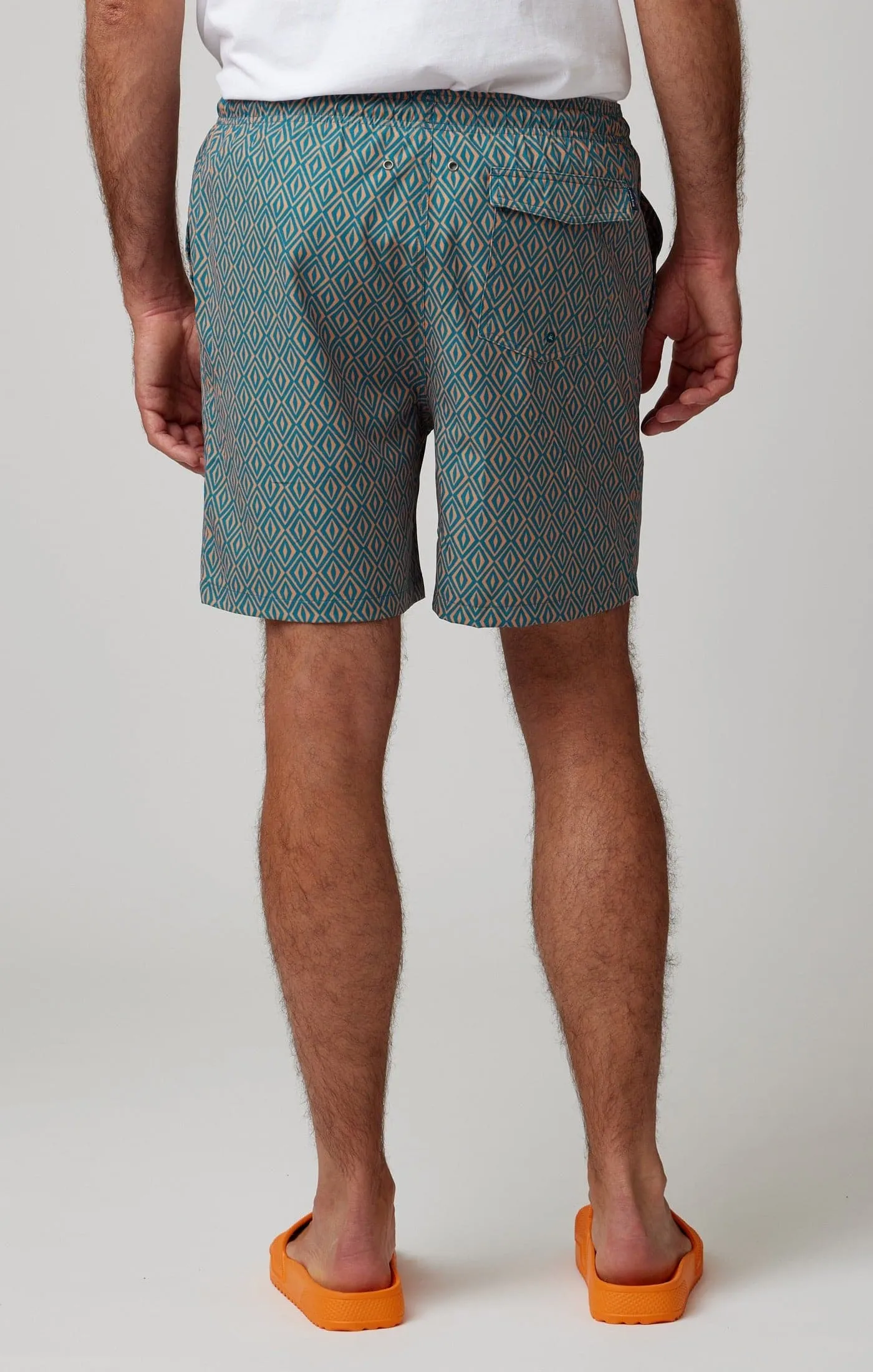 HELIOS - Blue Retro Diamond Swim Shorts