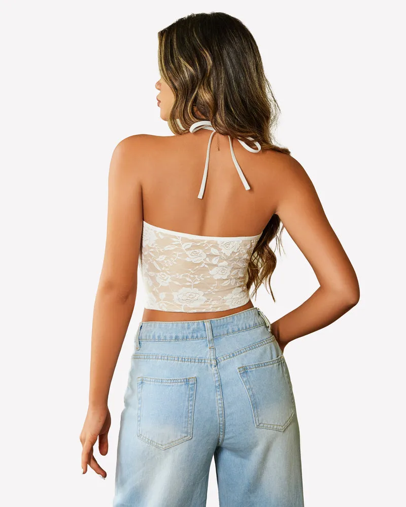 Lace Camisole Y2k Halter Crop Top