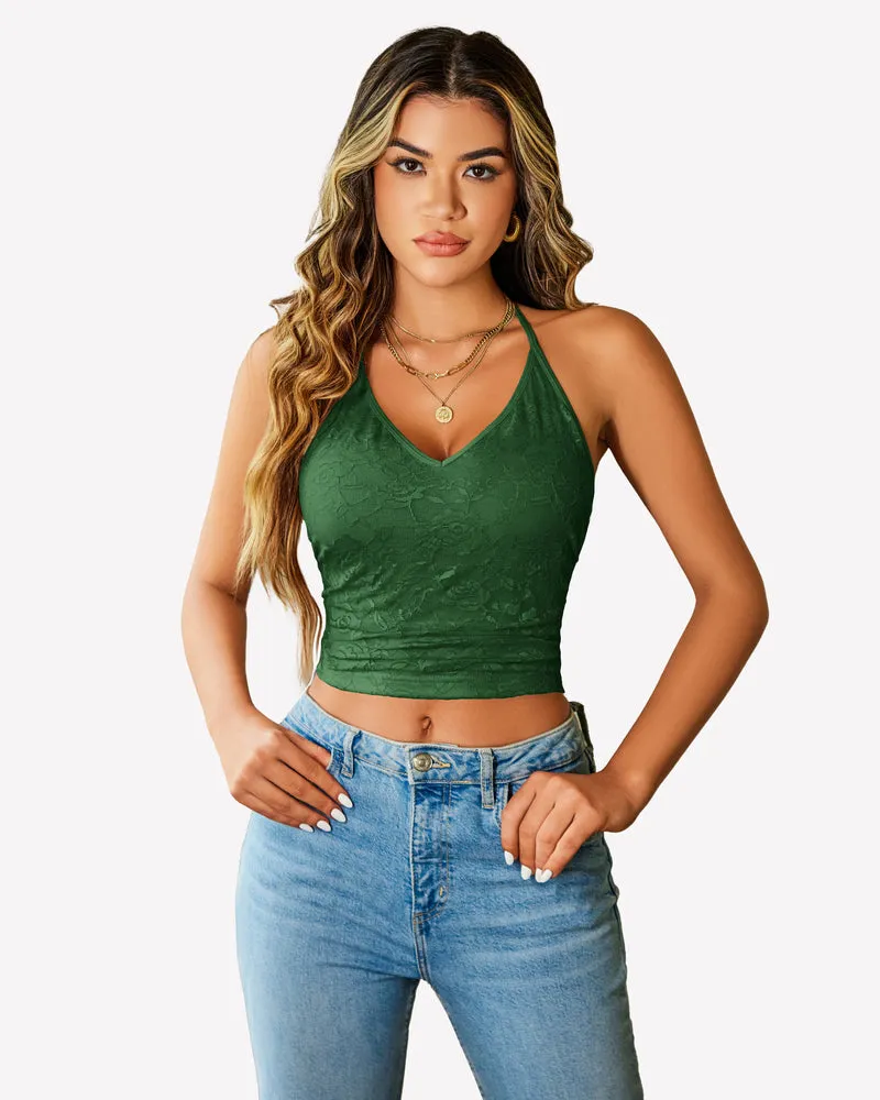 Lace Camisole Y2k Halter Crop Top