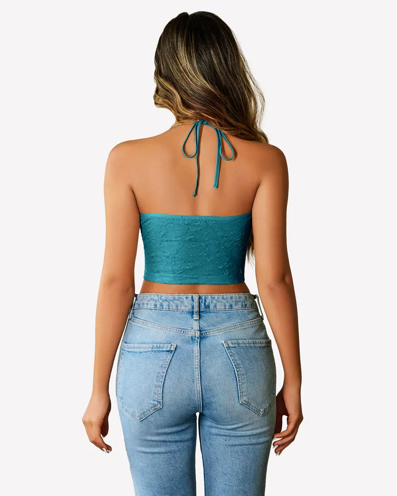 Lace Camisole Y2k Halter Crop Top
