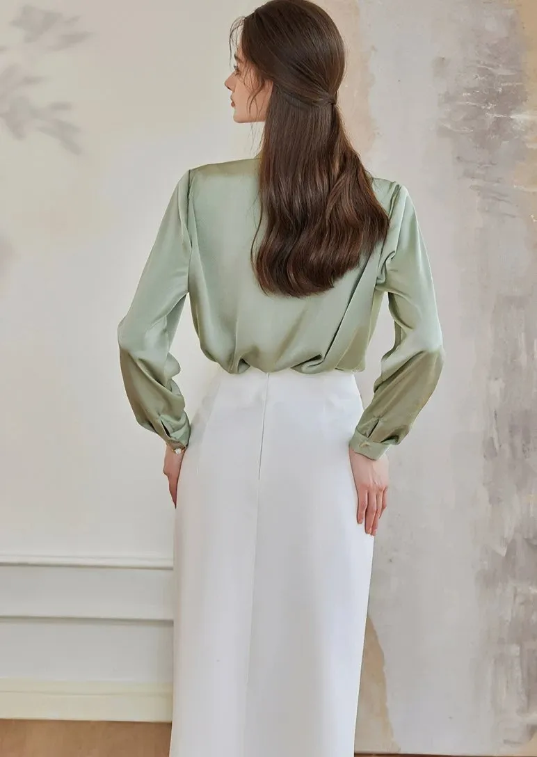 LAPEL PLEATED SHIRT