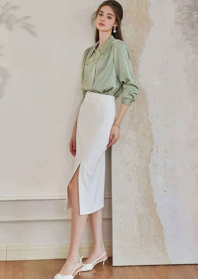 LAPEL PLEATED SHIRT