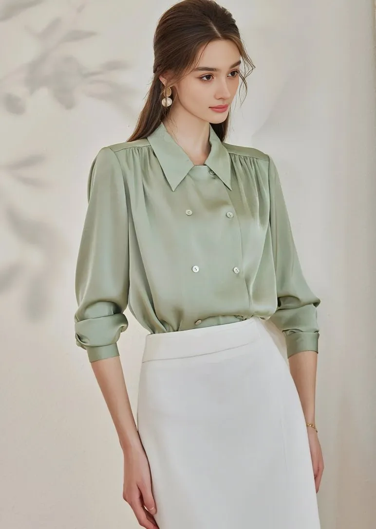 LAPEL PLEATED SHIRT