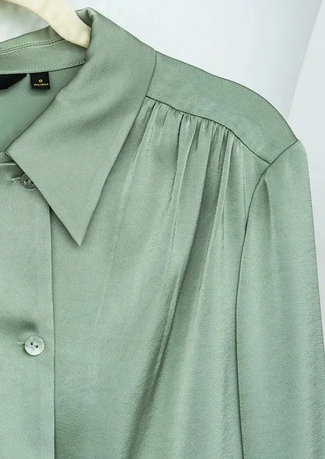LAPEL PLEATED SHIRT