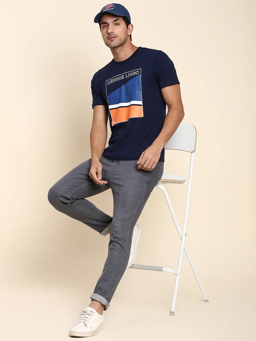 Men's Comfortable And Stylish Navy Casual Polo Tshirt