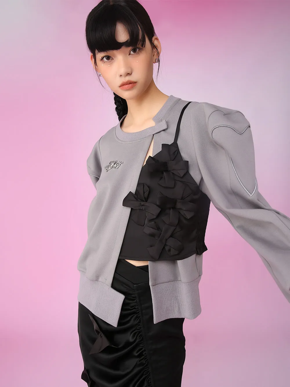 MUKZIN Stylish Comfortable Air-layer Gray Loose Casula Hoodie