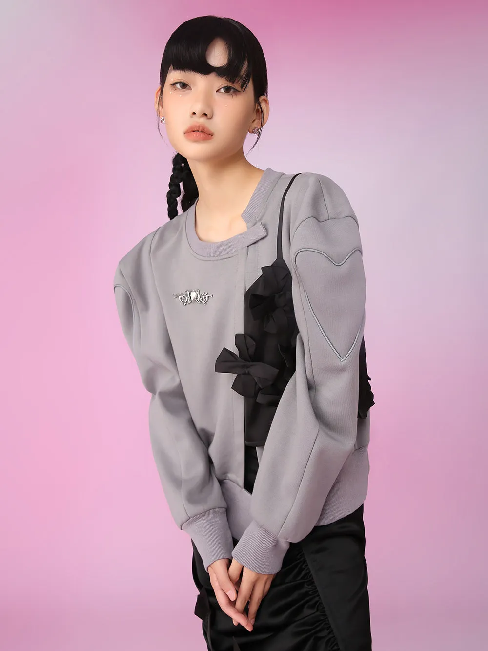 MUKZIN Stylish Comfortable Air-layer Gray Loose Casula Hoodie