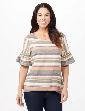 Multi Stripe Linen Top