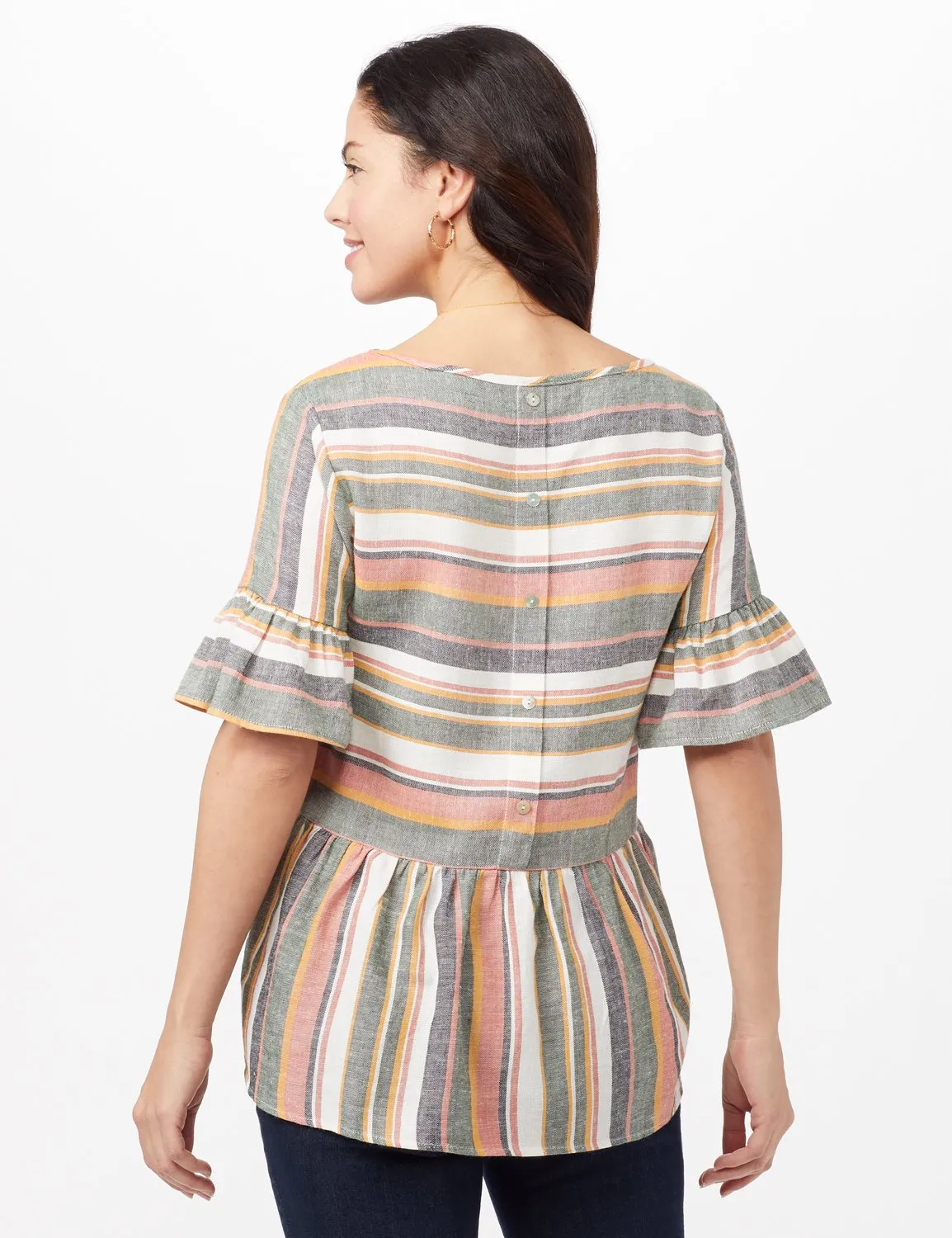 Multi Stripe Linen Top