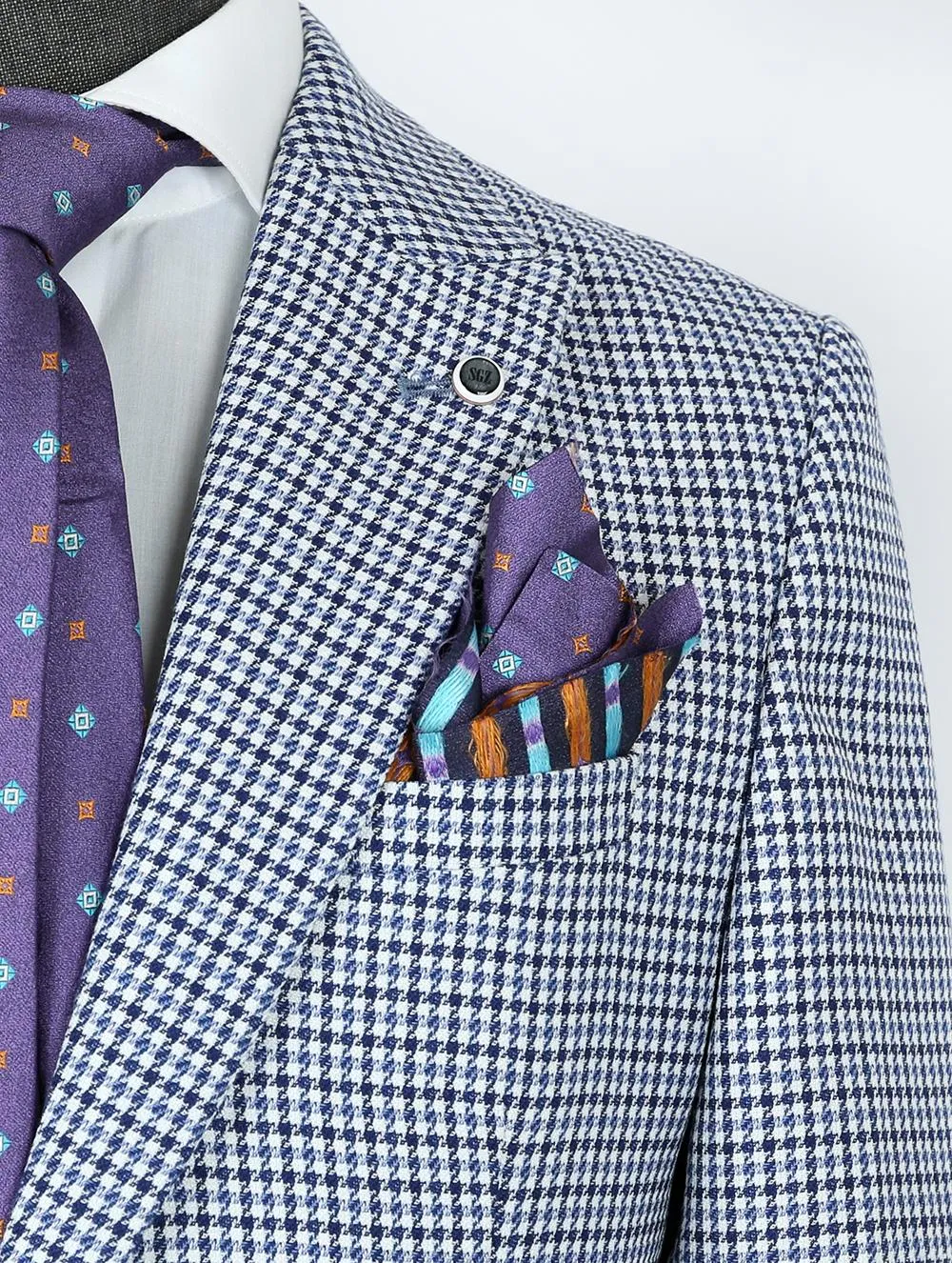 Niko Blue Set Blazer Linen Suit