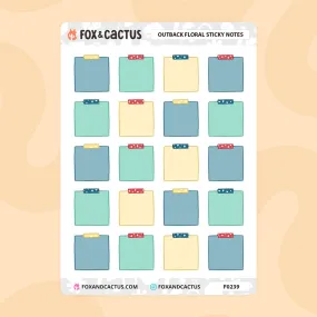 Outback Floral Sticky Note Stickers
