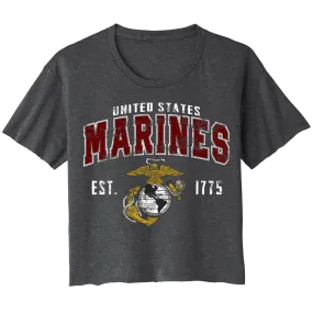 RED ARCH Ladies USMC Cali-crop top t-shirt