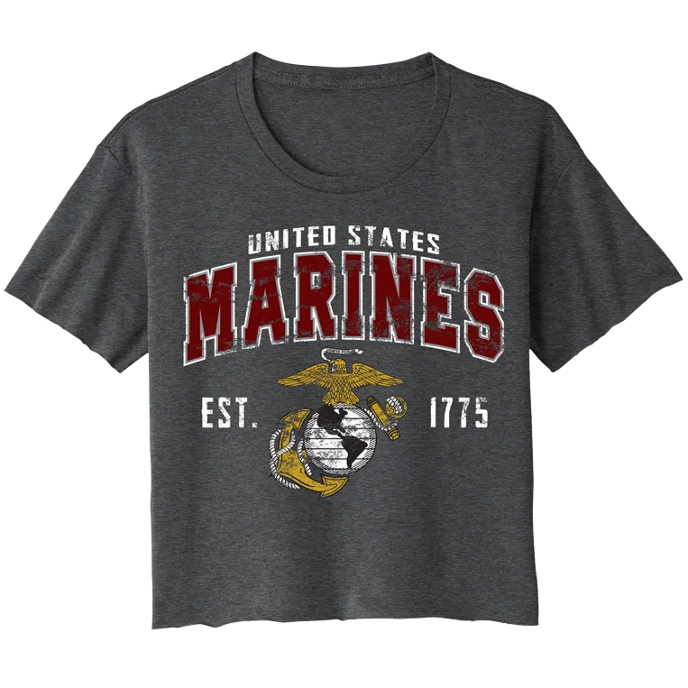 RED ARCH Ladies USMC Cali-crop top t-shirt