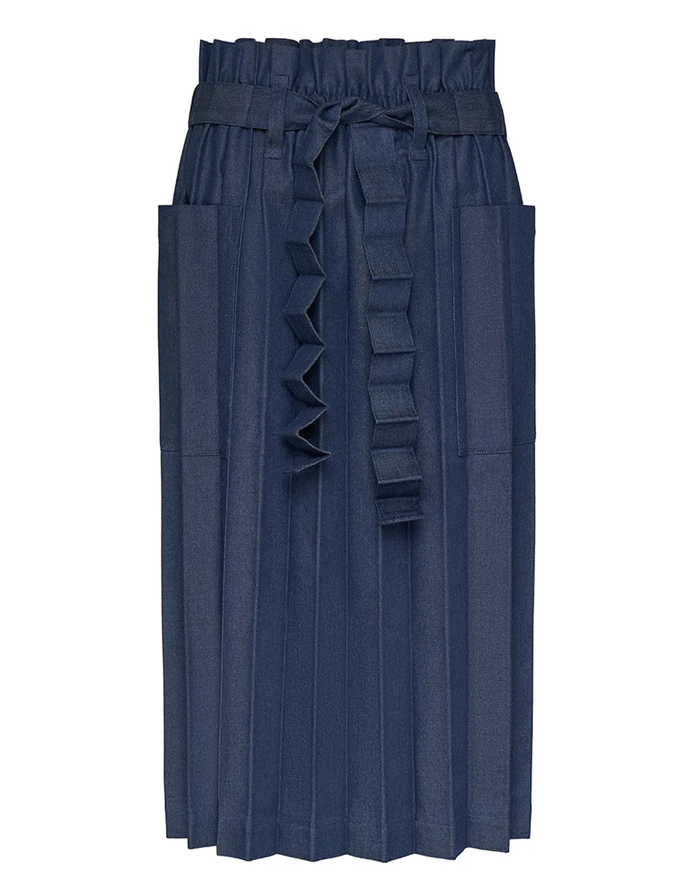 Remetex Pleats Denim Skirt