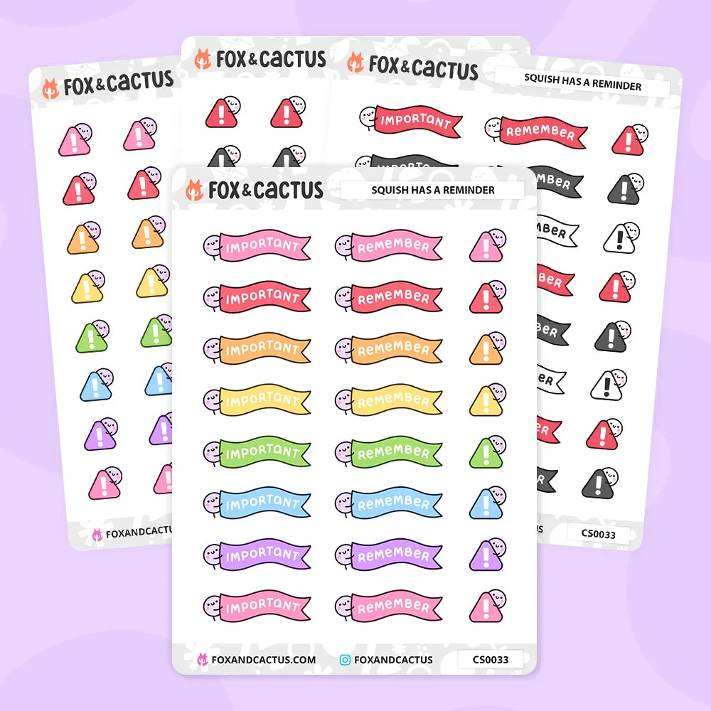 Reminder Squish Stickers