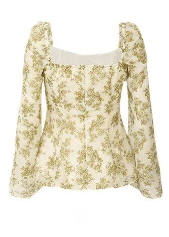 RETRO FLORAL CHIFFON SHIRT