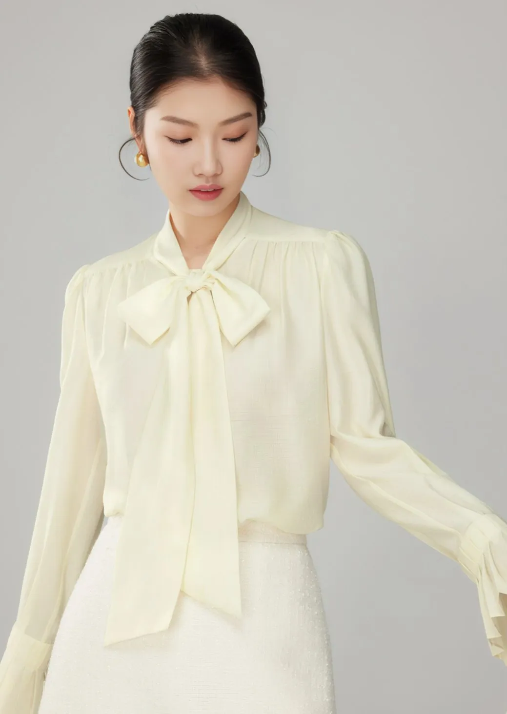 SHINING RIBBON TIE SHIRT