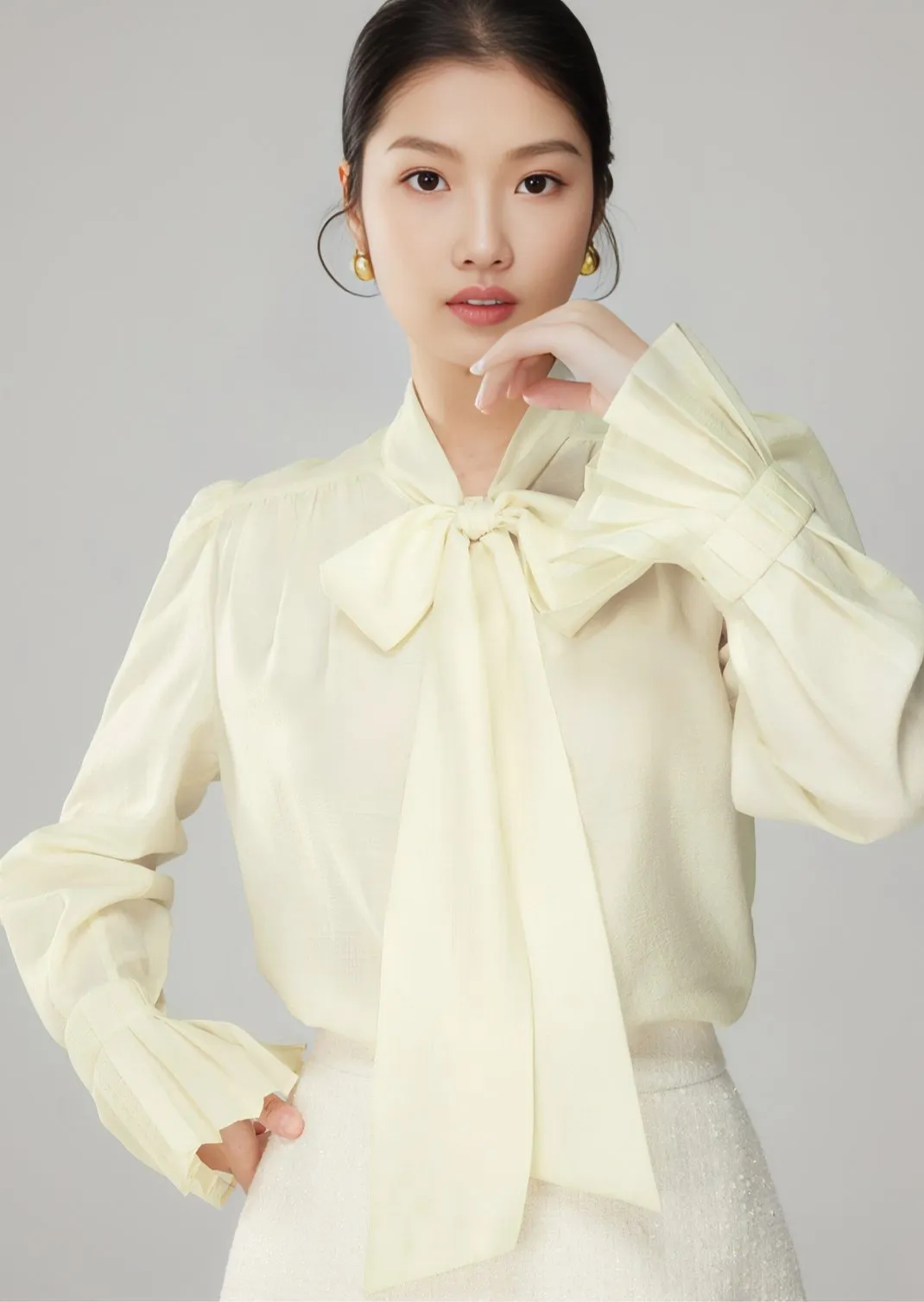 SHINING RIBBON TIE SHIRT