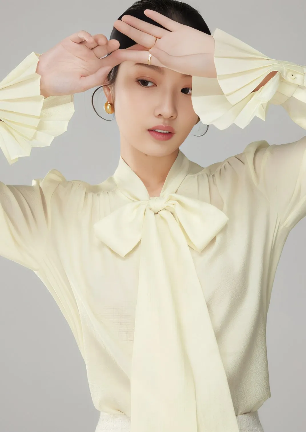 SHINING RIBBON TIE SHIRT