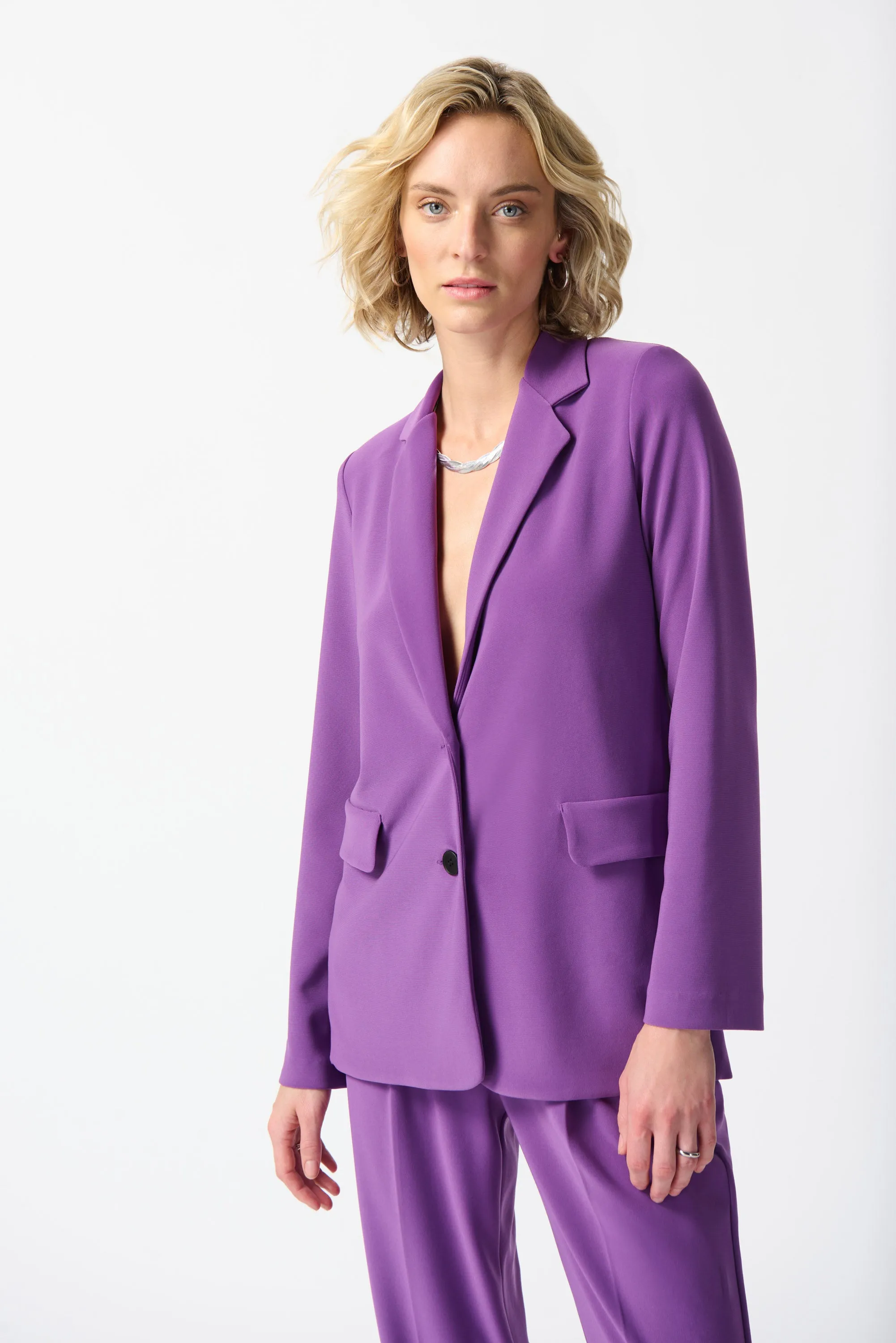 Silky Knit Long Blazer