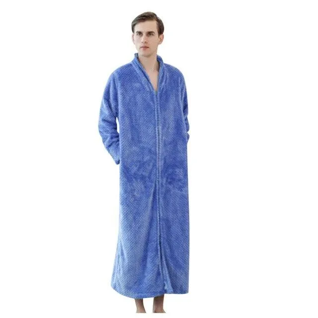 Sleepwear Men Sexy Modern Style Soft Men's Long-sleeved Solid Color Suit Foreign Trade Home Service Pajamas Nightgown #SS
