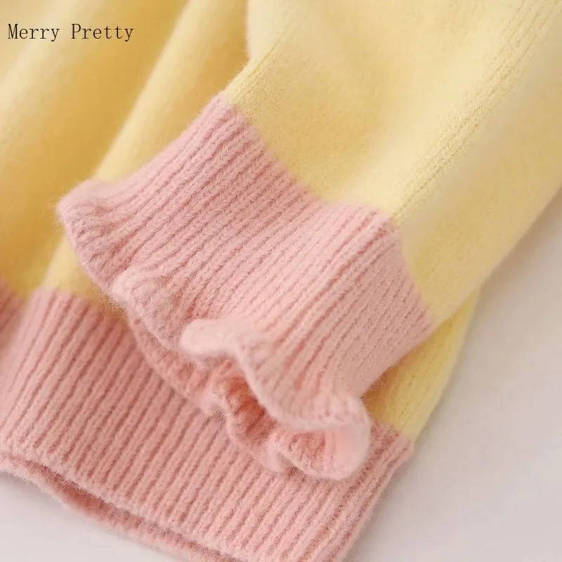 Soft Girl Rainbow Cardigan Sweater