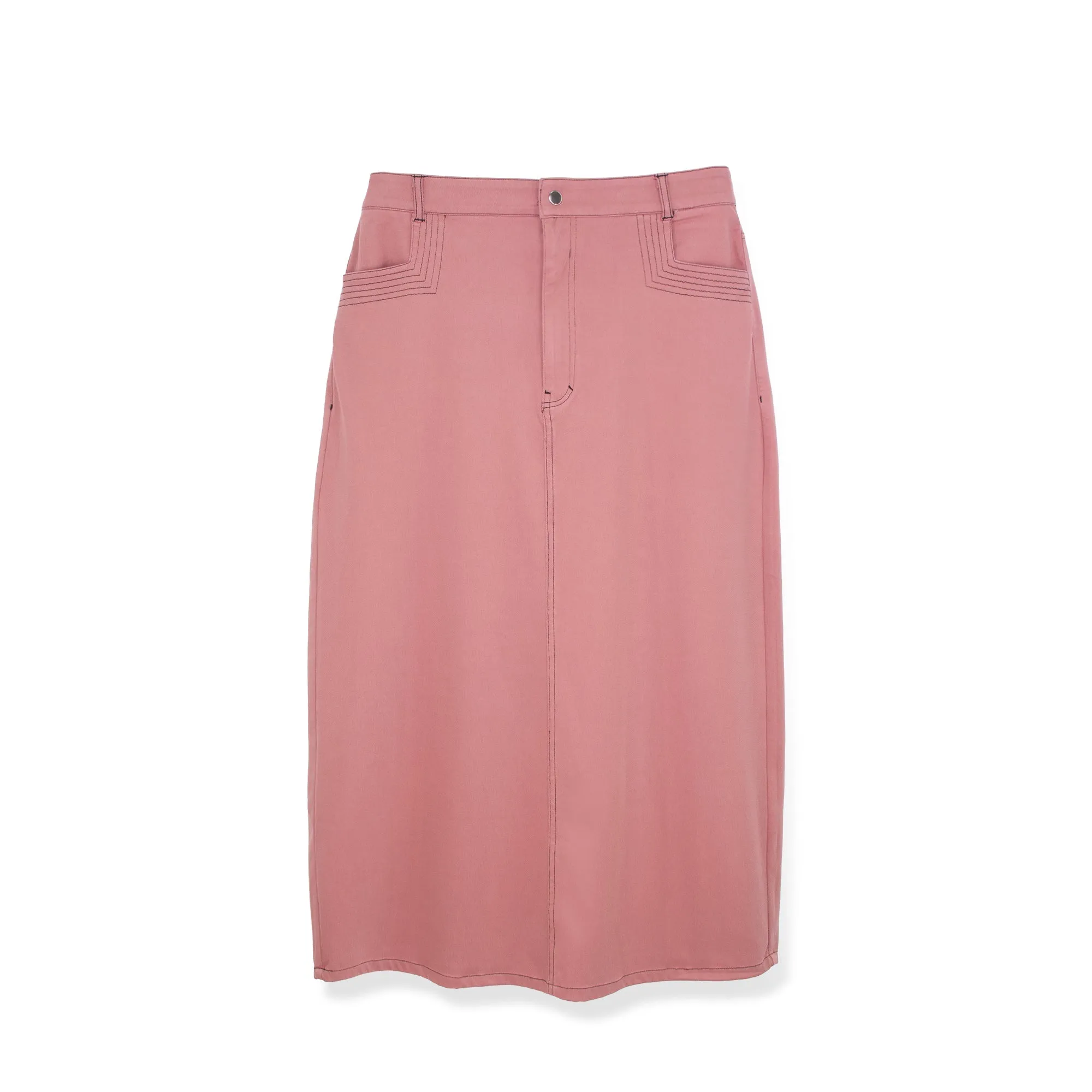 STRETCH COLORED DENIM  SKIRT