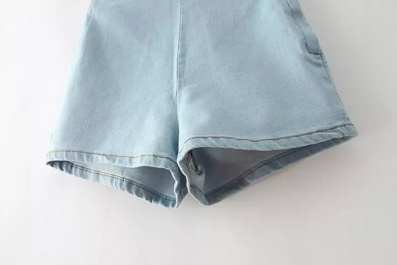Stylish Female High Waist Denim Shorts