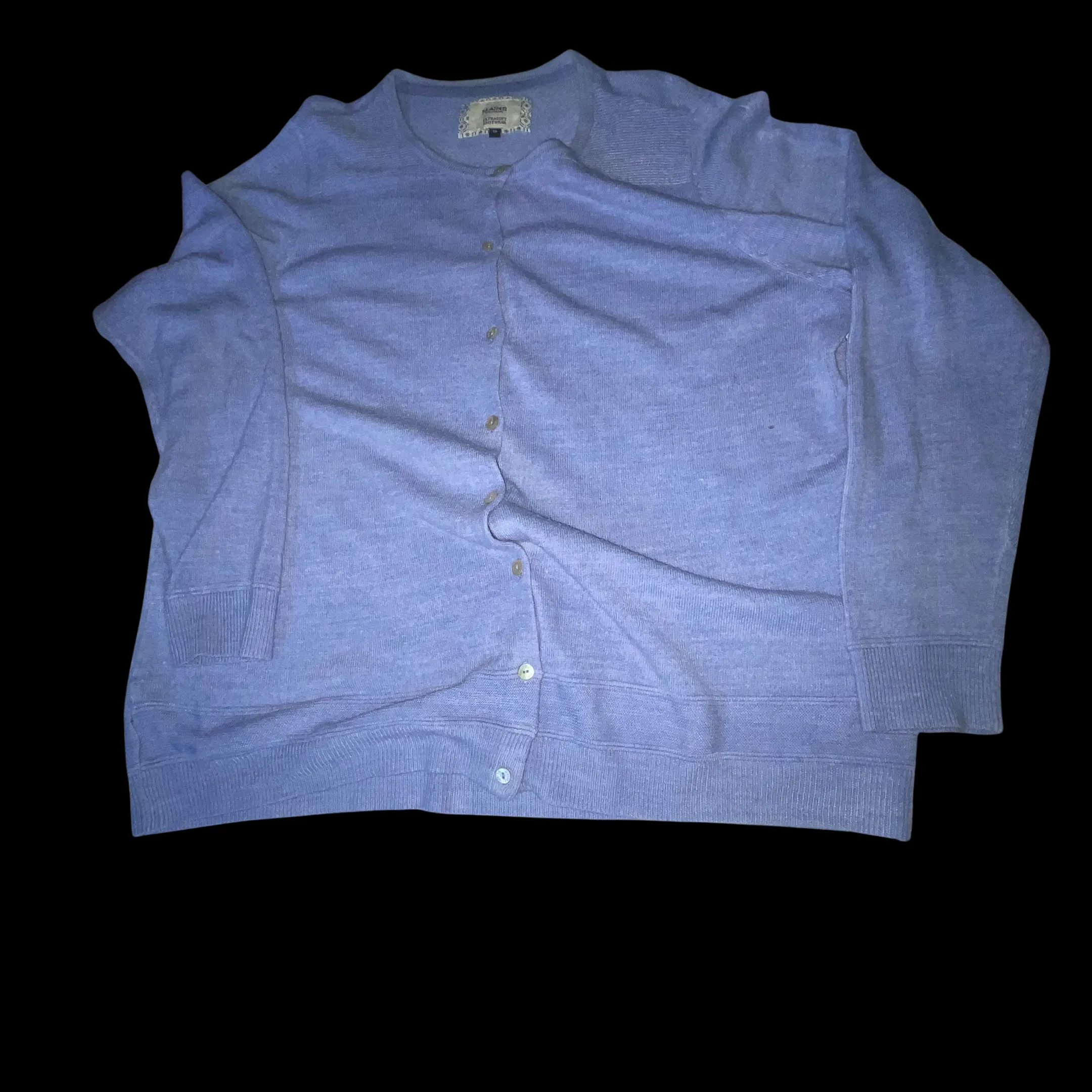 Vintage Maine Ultrasoft knitwear crewneck blue button up cardigan size 20